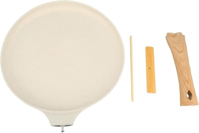 Koekenpan - Ontbijtpan Koekenpan - Pannenkoeken Bakken - Maifan Steen Anti-aanbak - 28cm Diameter - Beige