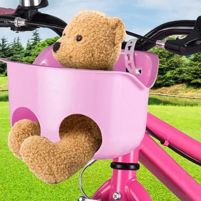 Kinderfietsmand - Poppenzitje - Poppen Vervoeren - Verstelbaar Riem Systeem - 21x15x14 cm - Roze