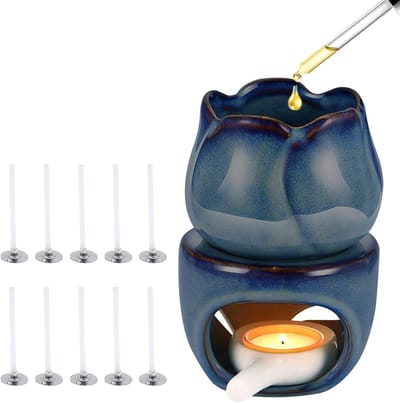 Decoratieve Geur Lamp voor Etherische Olie met Kaarslepel en Kaarslijn, Aroma Lamp voor Thuis en Slaapkamer, Ideaal voor Ontspanning en Sfeer