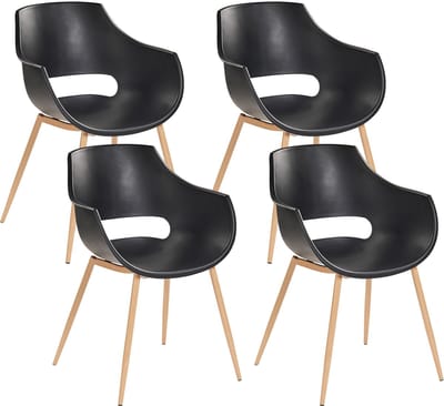 MILLERS - Set van 4 stoelen - Zwart - Synthetisch materiaal