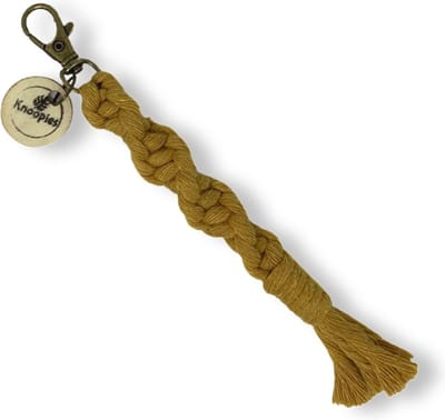 Macramé Sleutelhanger - Spiral Knots - Okergeel - Katoenkoord - Prijs per Stuk - Inclusief Verzendkosten