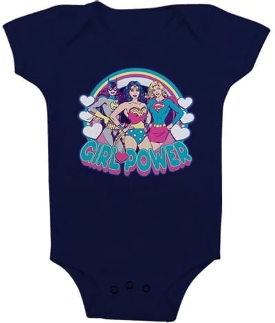DC Comics Girlpower baby rompertje voor meisjes, marineblauw