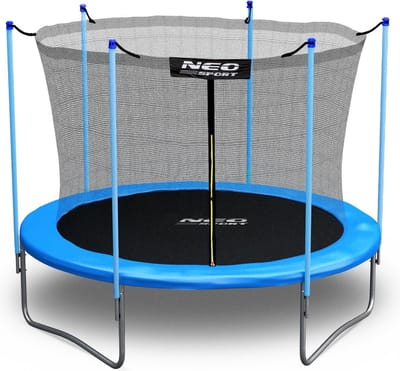 Trampoline - met veiligheidsnet en ladder - 252 cm - lichtblauw