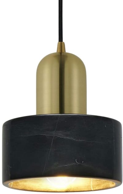 Kosilum - Meryl - Hanglamp - Zwart en goud - Metaal en marmer