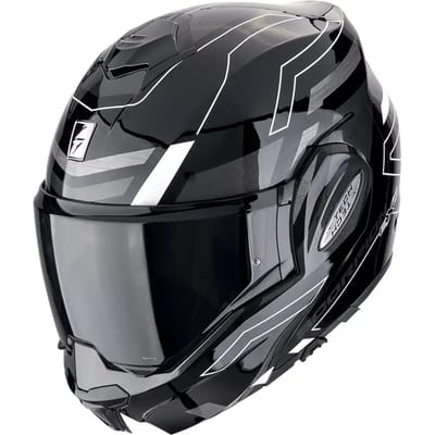 Scorpion Exo-Tech Evo Conquer Black-White - Systeemhelm - Maat M - Motorhelm - ECE 22-06 gekeurd