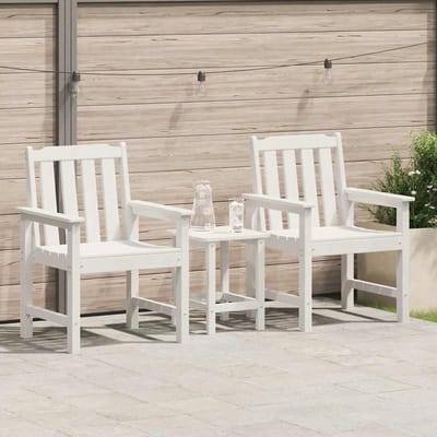 vidaXL Tuin eetkamerstoel 2 pcs Wit 65,5 x 59 x 88 cm HDPE