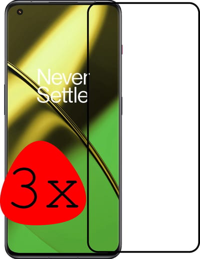 Screenprotector - 3 Stuks Geschikt voor OnePlus 11 - Full Cover - Beschermglas - Gehard Glas - Tempered Glass - Screen Protector