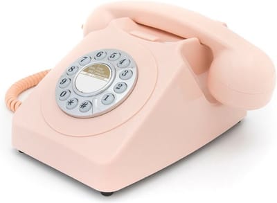 GPO 746 Retro klassieke vaste telefoon - met druktoetsen - rose-pink