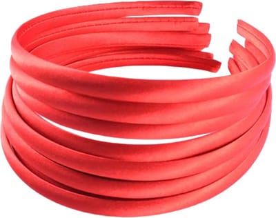 Fako Fashion - Diadeem - Hoofdband - Haarband - Satijn - 10mm - Rood - 10 Stuks