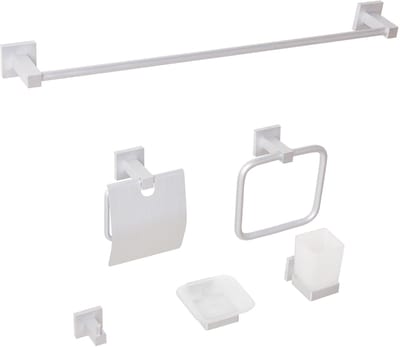 UVITA - 6-delige badkamer hardware set - Zilver - Aluminium