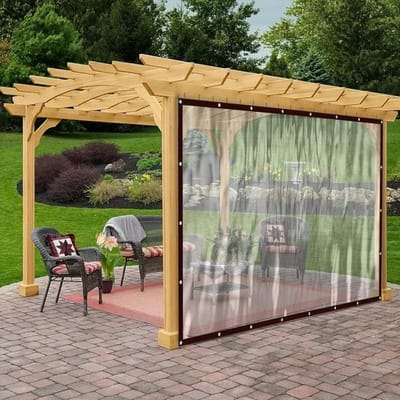 Dailygoods- Dekzeil Waterdicht - Transparant Zeil - HDPE Polyethyleen - Balkon/Tuin - 3 m x 4 m - 10 m Touw en 12 Rubberballen - Afdekzeil