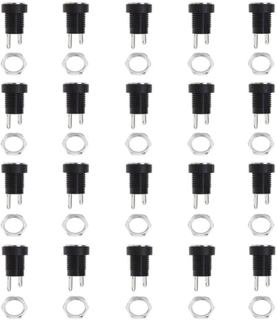Zeynomax - DC 12V Power Jack - Vrouwelijke 2 Pins Socket - Hoogwaardige Connector - 2.1mmx5.5mm - Elektronische Accessoires - Ideaal voor Panel Mont..