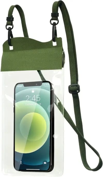 Bovista Waterdichte Telefoonhoesjes - Waterdicht Telefoonzakje - Waterproof Festival Opbergtasje - Documententasje - Waterbestendig - Legergroen