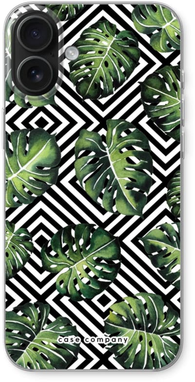 Case Company® - Hoesje geschikt voor iPhone 16 Plus hoesje - Geometrische jungle - Soft Cover Telefoonhoesje - Bescherming aan alle Kanten en Schermrand