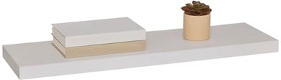 5five Zwevende wandplank Bassline - wit - 80 cm - hout/MDF - boekenplank - muurplank - opbergplank - hangplank