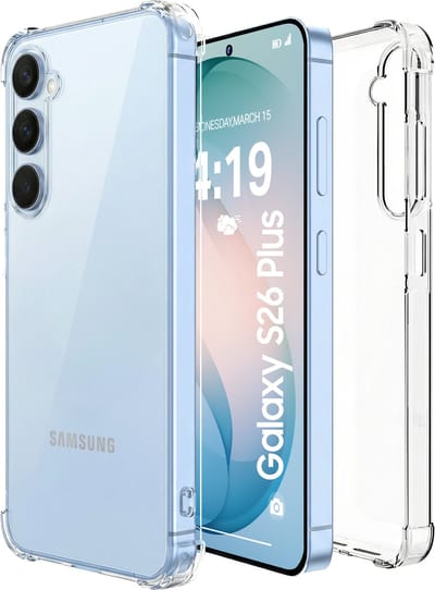 iTech telefoonhoesje geschikt voor Samsung S26 Plus hoesje siliconen - backcover - optimale bescherming - Transparant