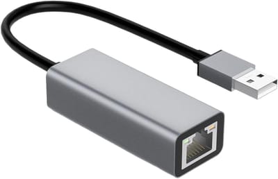 Netwerkadapter - LAN adapter - Bekabeld internet - Duurzaam aluminium - 100 Mbps - Grijs