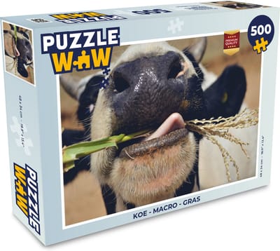 Puzzel Koeien - Dier - Gras - Macro - Legpuzzel - Puzzel 500 stukjes