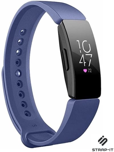 Siliconen Smartwatch bandje - Geschikt voor Fitbit Inspire / Inspire HR / Inspire 2 silicone band - blauw - Strap-it Horlogeband / Polsband / Armband - Maat: Maat L