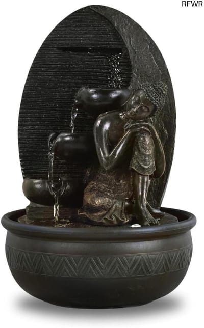 RFWR® Kamerfontein Boeddha Grace met Gekleurde LED-verlichting - Zen Decoratie voor Meditatie en Ontspanning