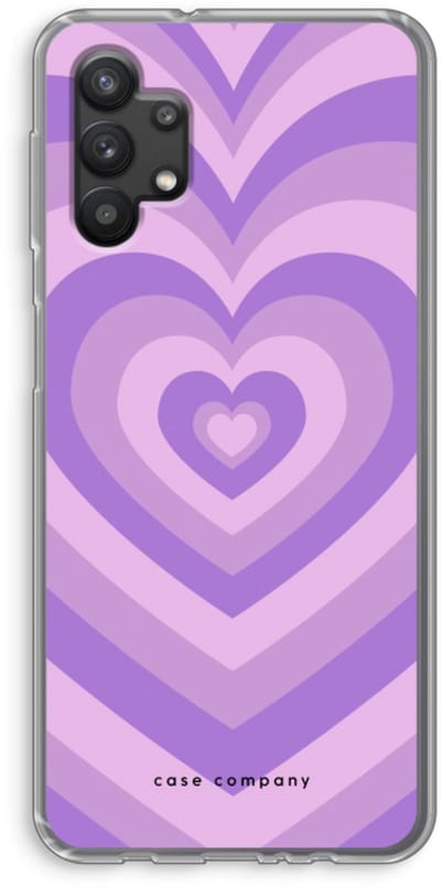 Case Company® - Hoesje geschikt voor Samsung Galaxy A32 5G hoesje - Hart Paars - Soft Cover Telefoonhoesje - Bescherming aan alle Kanten en Schermrand