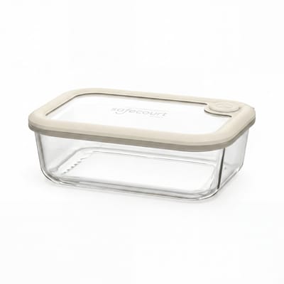 Safecourt vershoudbakjes - volledig van glas (100% micro-plastic vrij) - oven, vriezer, magnetron en vaatwasser - 1 Liter