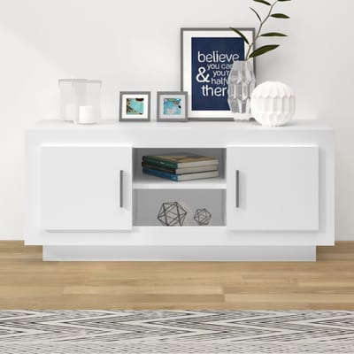 vidaXL - Tv-meubel - 102x35x45 - cm - bewerkt - hout - wit