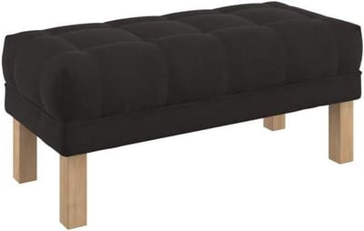 Gestoffeerd Voetenbankje - Zitbankje Poef - Comfortabel Zitten - Vlekbestendige Stof - 100 cm Breed - Donkerbruin