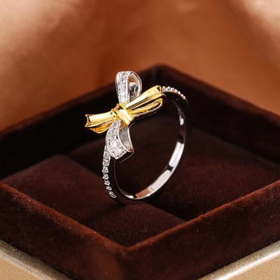 Lichte Luxe High End Sense Wijsvingerring Franse Strikring Verguld Retro High End No. 10 brown