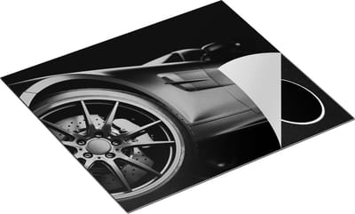 Chefcare Inductie Beschermer Moderne Sportwagen Auto - Zwart Wit - 60x50 cm - Afdekplaat Inductie - Kookplaat Beschermer - Inductie Mat