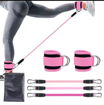 Weerstandsbandset – Fitness Elastieken met Enkelbandjes | Voor Mannen & Vrouwen | Thuisgymnastiek & Yoga