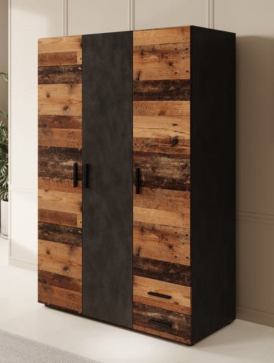 Meubella - Kledingkast Bellini - Donker old wood - 120 cm