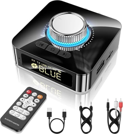 White-Label® Bluetooth Transmitter - Bluetooth Receiver - Adapter - Zwart