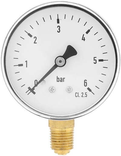 Dailygoods- Luchtdrukmeter 6 cm wijzerplaat - Drukmeter 0-6 bar