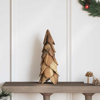 vidaXL - Kerstboom - met - standaard - Bruin - 51 - cm - Massief - teakhout