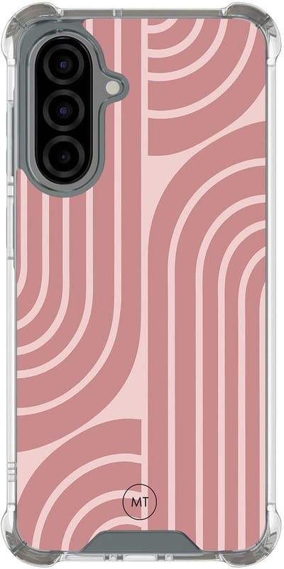 Hoesje (shockproof) geschikt voor Samsung Galaxy A56 - Blush shapes - Extra sterke case - TPU/polycarbonaat - Print - Roze, Transparant