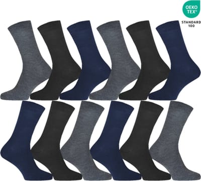 GIANVAGLIA Heren Sokken Effen 12-pack - Maat 43-46