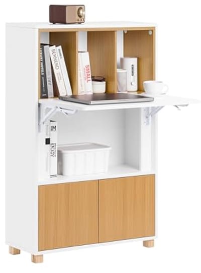 Vouwbare Computer Tafel met Planken - Ideale Werktafel voor Thuis en Op Kantoor