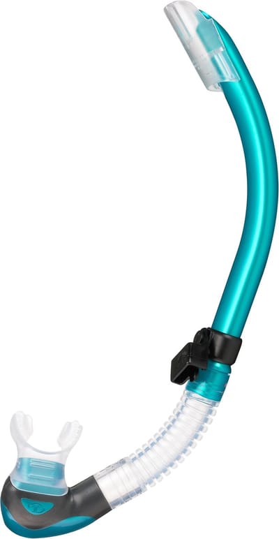 TUSA Platina II Hyperdry – Premium snorkel met Hyperdry-systeem en hypoallergene siliconen mondstuk – Oceaangroen/Transparant – SP-170 OG