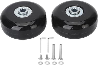 Vervangende Wielen voor Koffers, 12 Stuks Stille Rubber Wielen met Lagers voor Universele 56-70mm Koffers