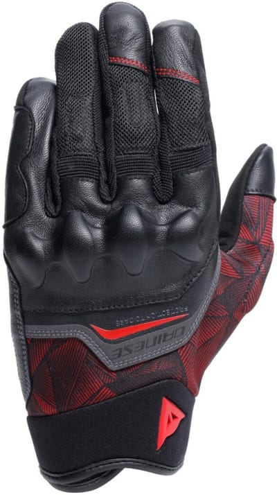 Dainese Ermex Zwart Lava Rood Handschoenen - Handschoen