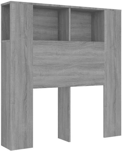 Hoofdbordkast - Bedombouw kast - Slaapkamer opbergen - Vochtbestendig hout - 100 cm breed - Grijs eiken