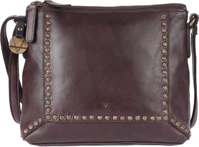 Echt Italiaans Leren Boho Crossbody Slingtas met Studs voor Dames – Stijlvol, Duurzaam & Perfect voor Dagelijks Gebruik