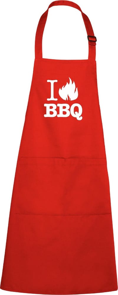 mijncadeautje - luxe keukenschort - I love BBQ - rood