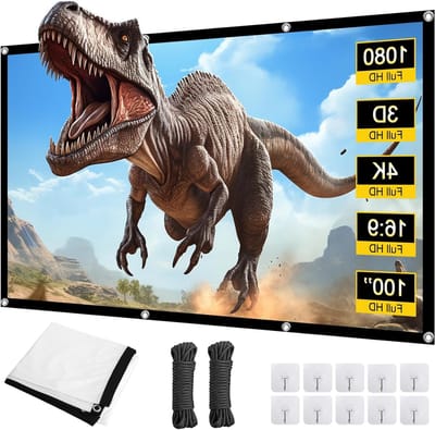 Projectiescherm 120/150 Inch, 4K HD Vouwbaar en Draagbaar, 16:9 Canvas voor Buiten, Thuisbioscoop, Kamperen en Gaming