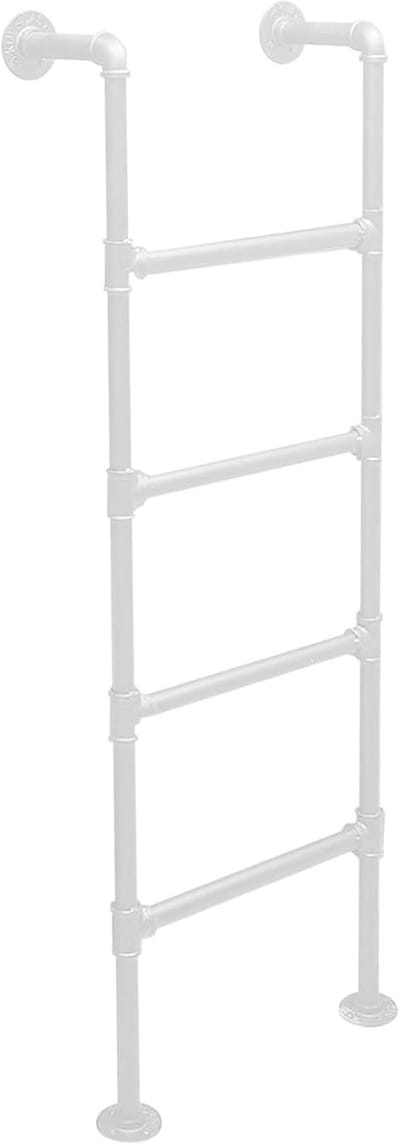 Metalen Klimladder - Stapelbed Ladder - Veilig Omhoog Klimmen - Sterke Ronde Buizen - Tot 3 Meter - Wit