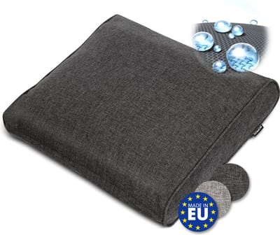 bomoe ilano – Outdoor Lounge Rugkussen 50x40cm – Tuinkussen 10cm dik, Wasbaar & UV Bescherming – Antraciet
