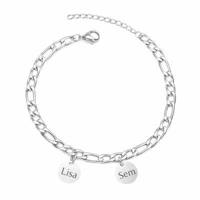 Schakelarmband met 2 Muntjes Goud