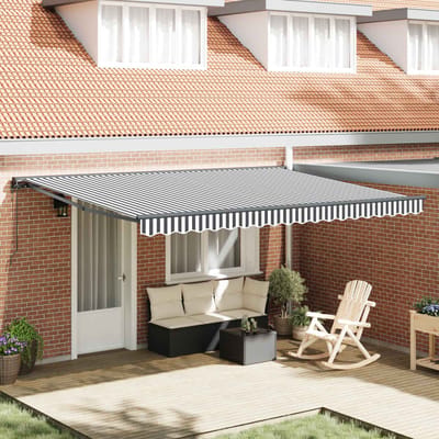 vidaXL - Zonnescherm - Frame - Antraciet - en - Wit - 450 - × - 300 - cm
