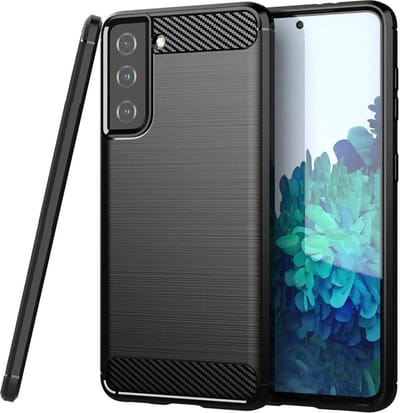 Hoesje Geschikt Voor Samsung Galaxy S21 Plus hoesje Geborsteld siliconen - Galaxy S21 Plus hoesje Brushed Rugged TPU Cover Zwart